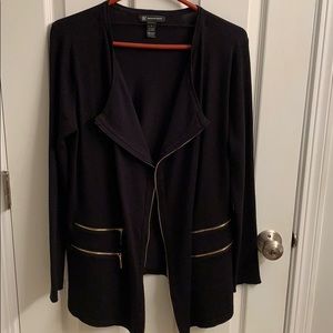 Cardigan with gold zipper detail